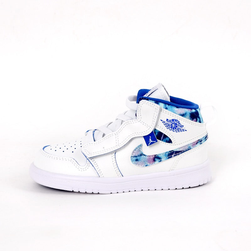 Jordan high top elastic band" white, blue"