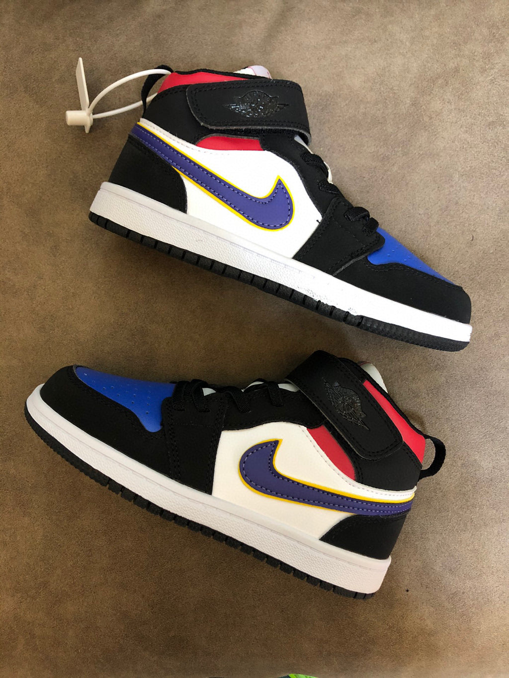 Joe's high-top Velcro children's shoes" white, black, blue"