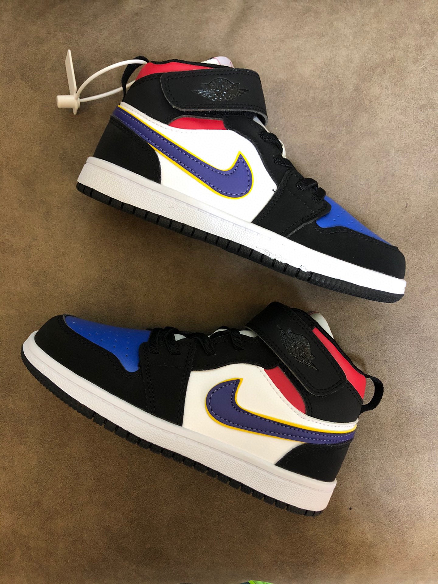 Joe's high-top Velcro children's shoes" white, black, blue"