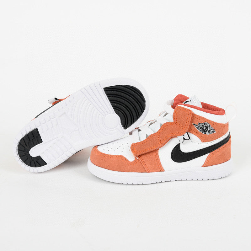 Jordan high top elastic band" orange , white"