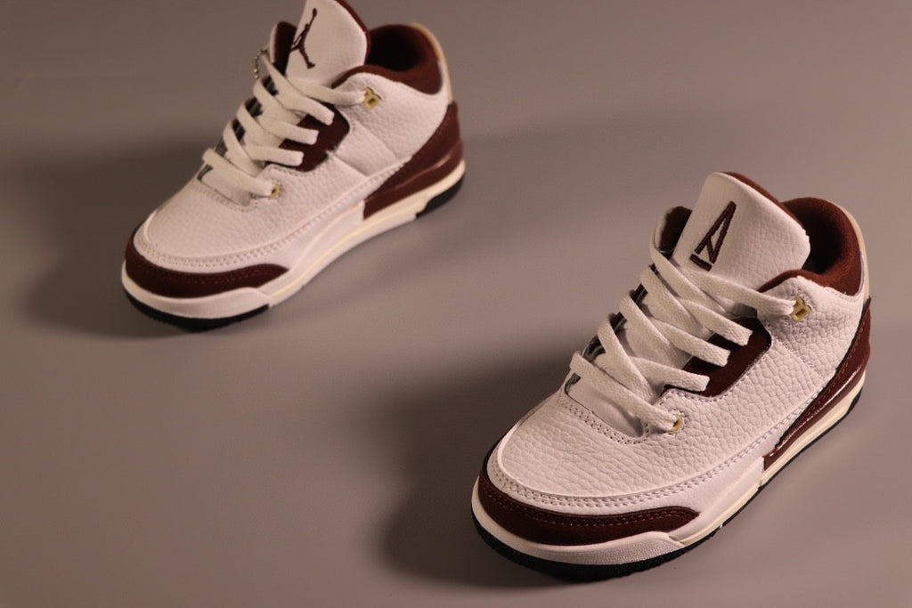 Jordan AJ3 children's shoes" white, dark brown"