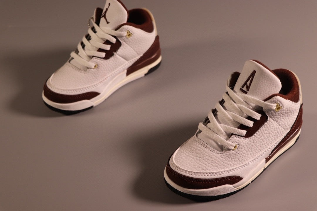 Jordan AJ3 children's shoes" white, dark brown"