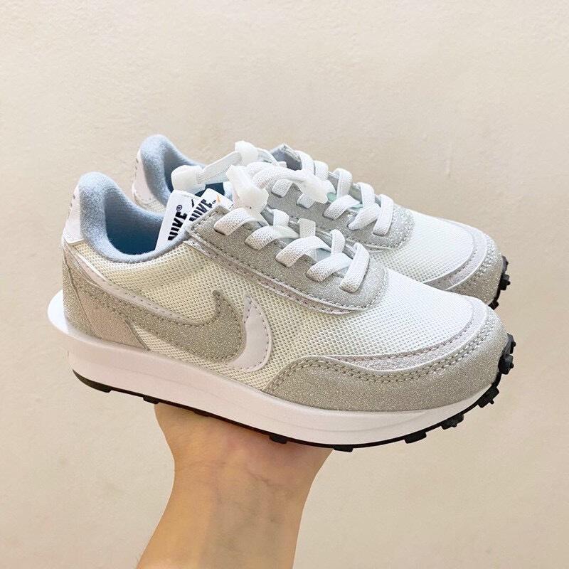 Nike Waffle Casual Jogging Shoes Deconstructed Double Hook" white"