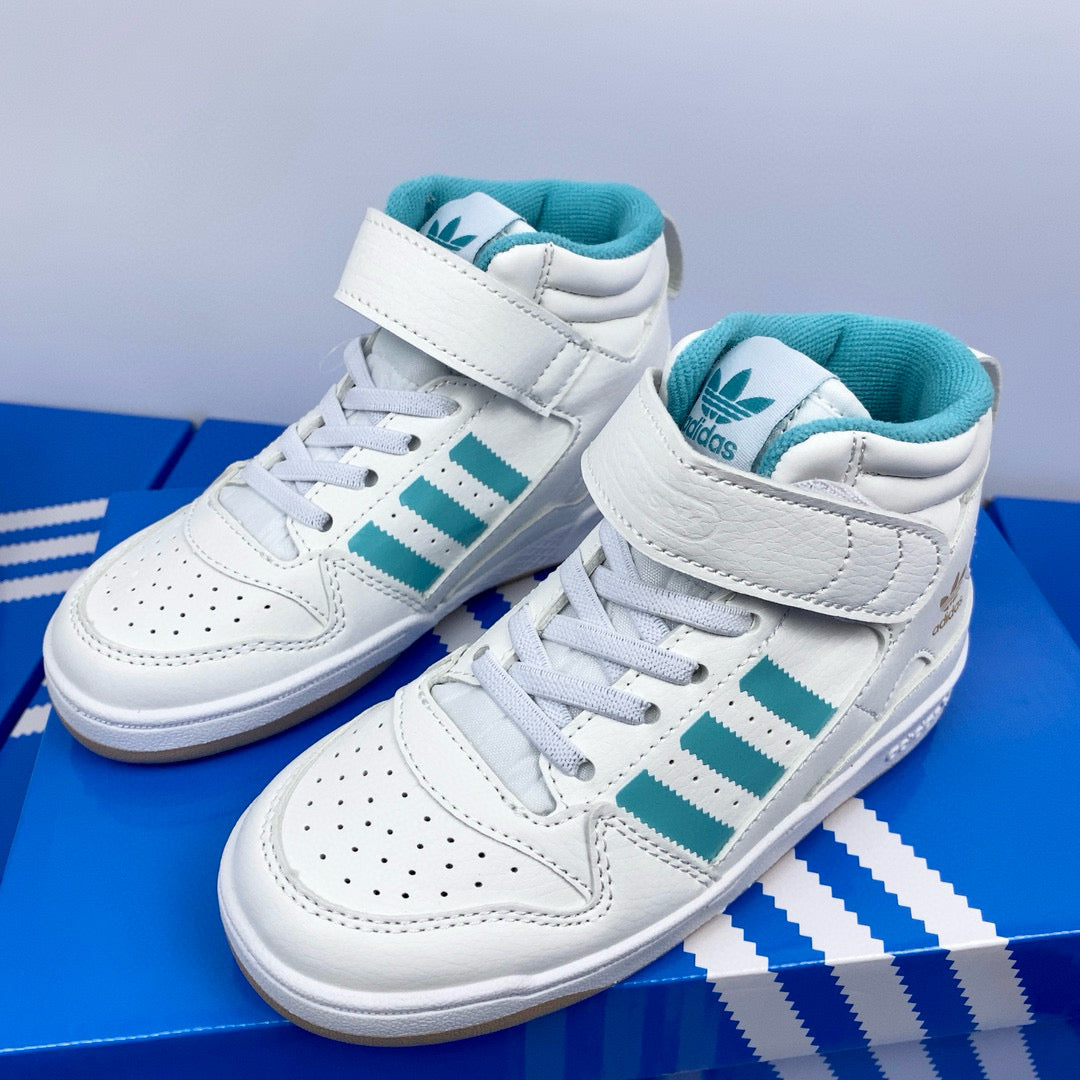 Adidas 84 high-top children's shoes" white, light green"