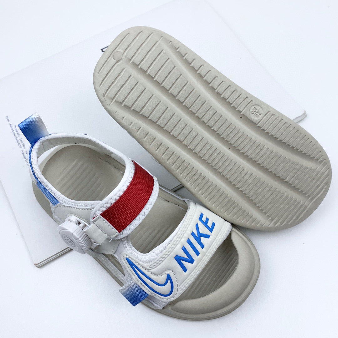 Nike Twist Lock Closed Toe Sandals" white, gray"