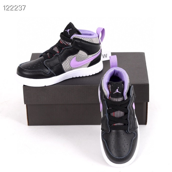 Jordan high top elastic band" black, purple, gray"