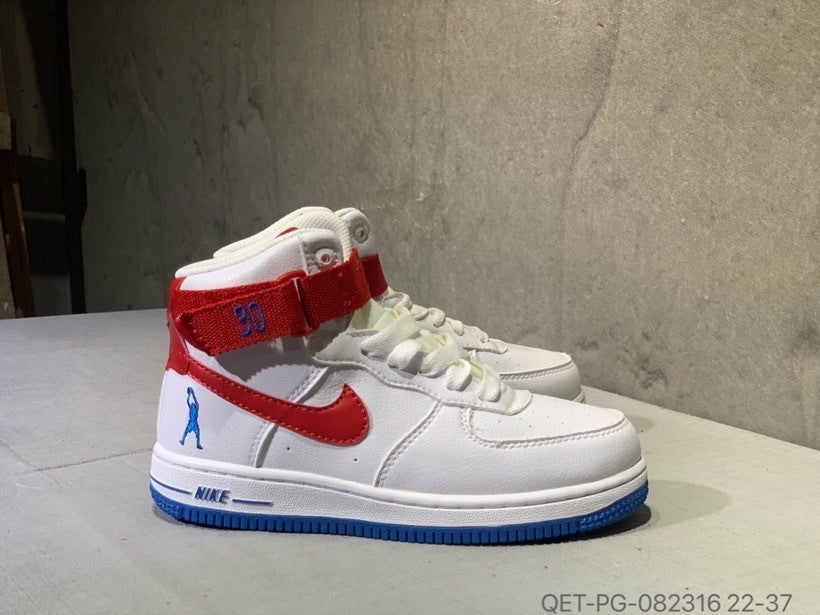 High-top Macaron Air Force" white, red"