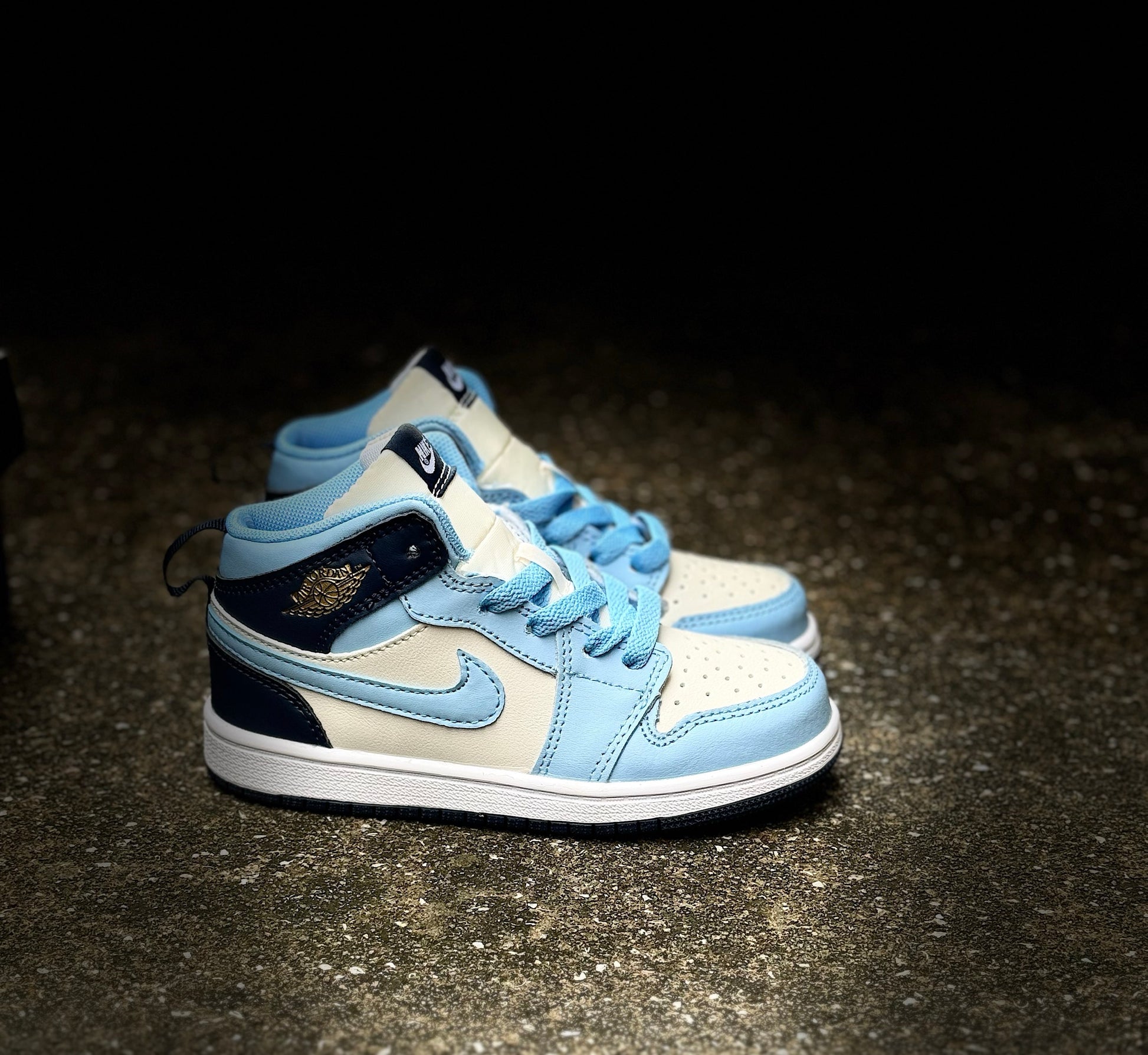 Joe 1 lace up" white, sky blue"