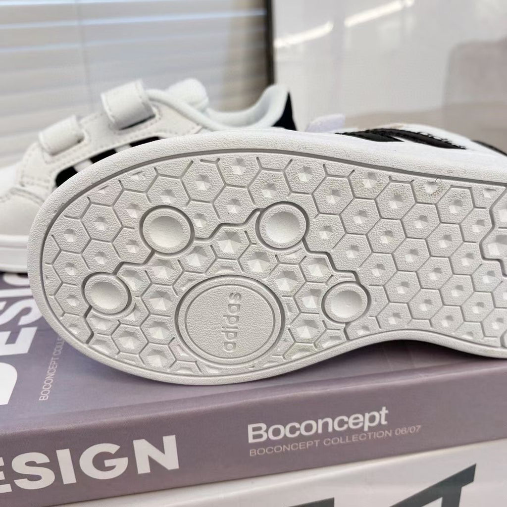 Adidas co-branded Velcro children's shoes" white, black"