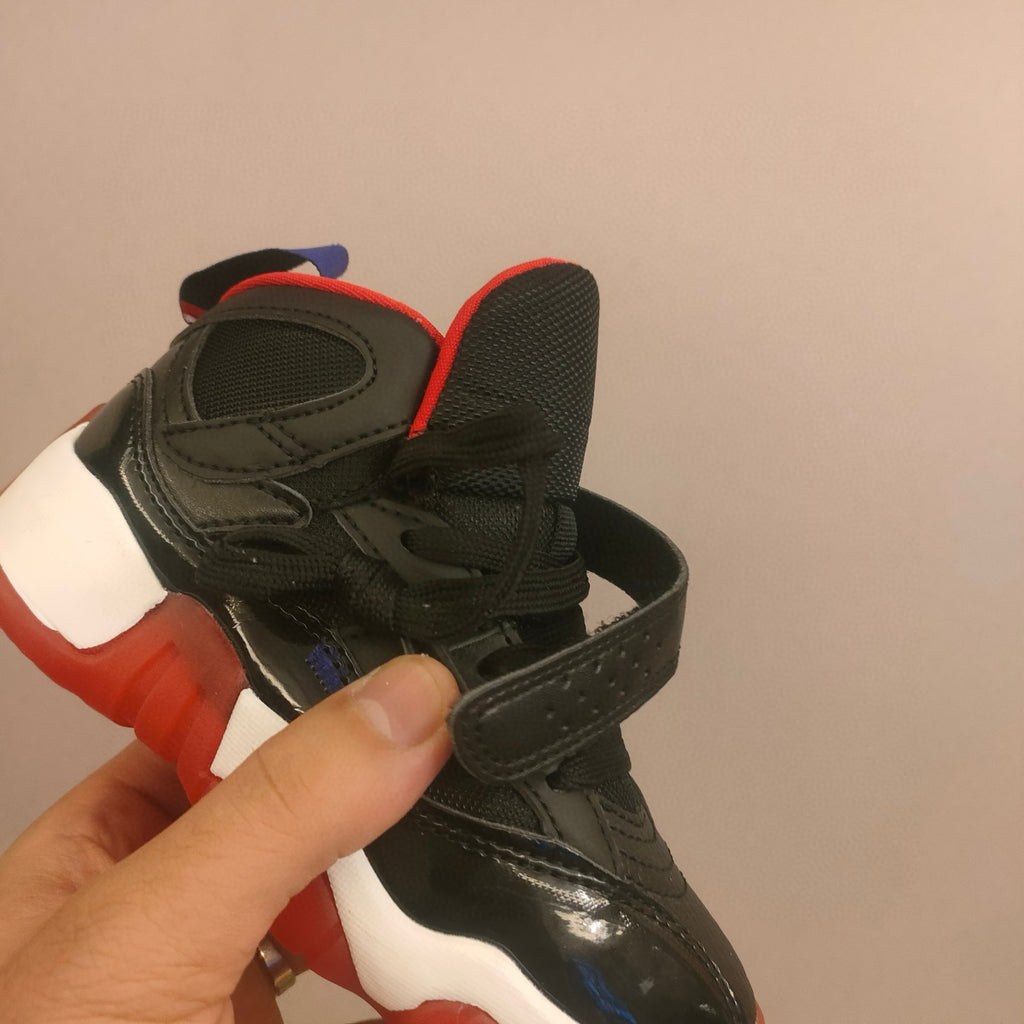 Jordan 612 single buckle children's shoes" black, orange"