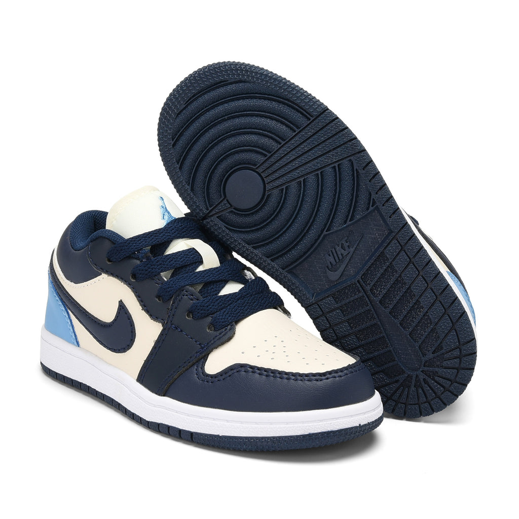 Qiaoyi low-top shoelaces" Navy, cream"