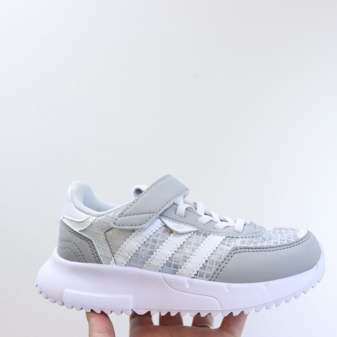 Adidas clover lightweight soft sole" white, gray"