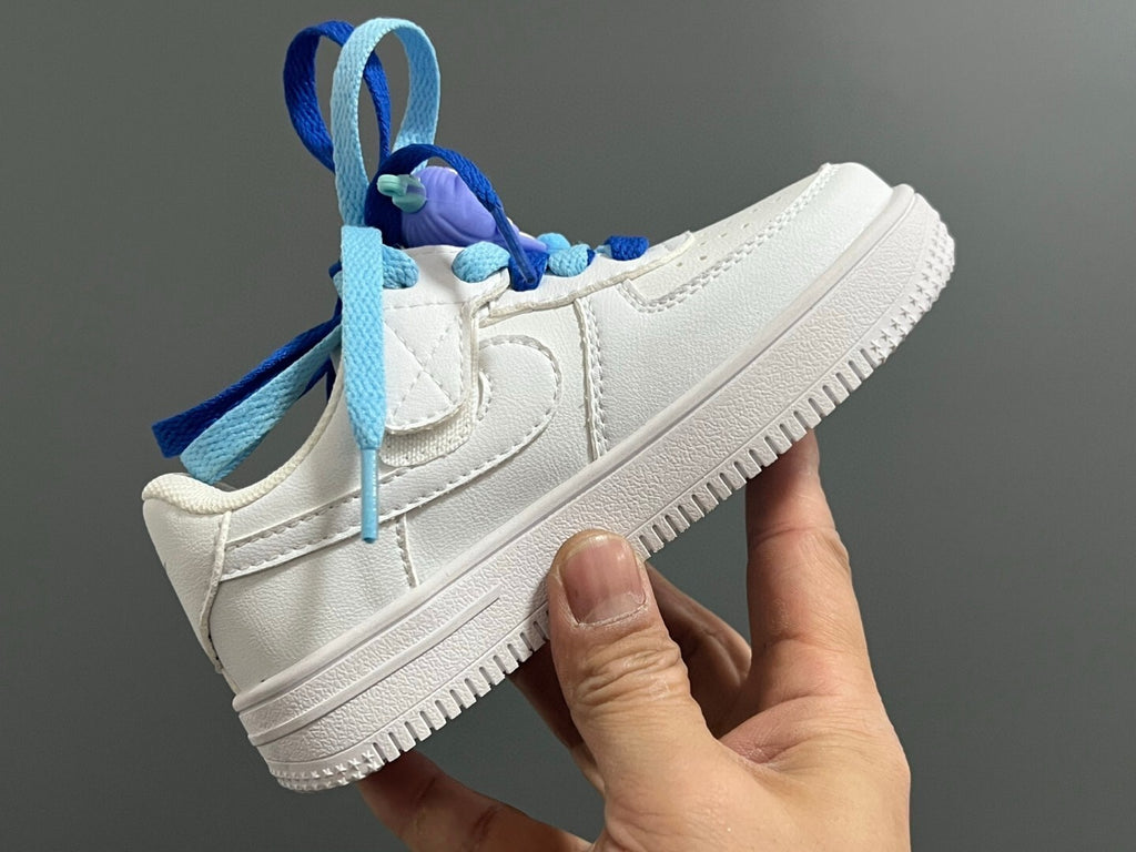 Empty one size pair of shoelaces Velcro cartoon