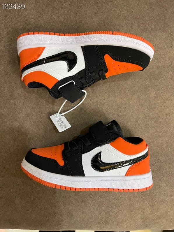 AIR JORDAN 1 low-top Velcro" white, black, orange"