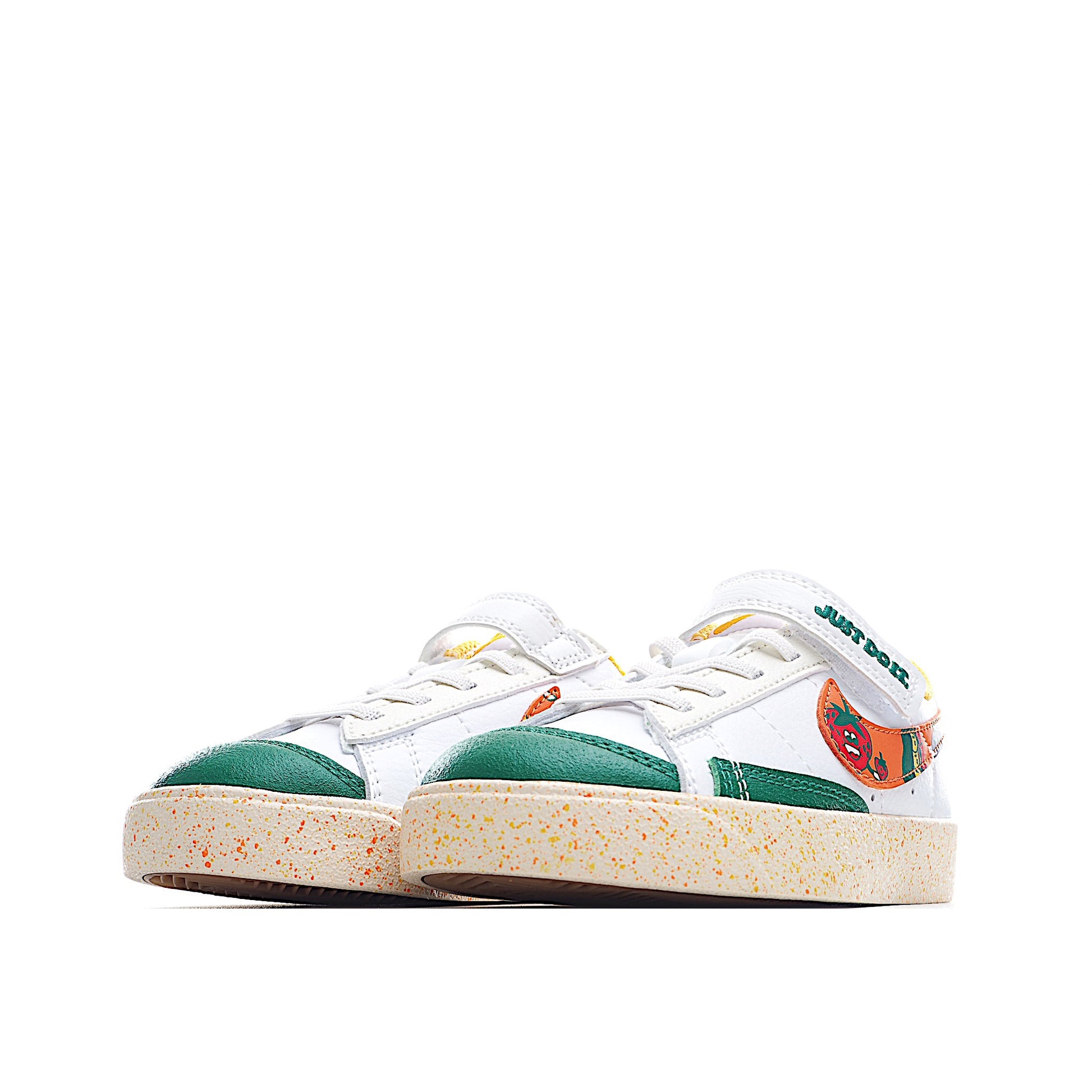 Trail Blazers Velcro Low-Top Kids Sneakers" white, orange"