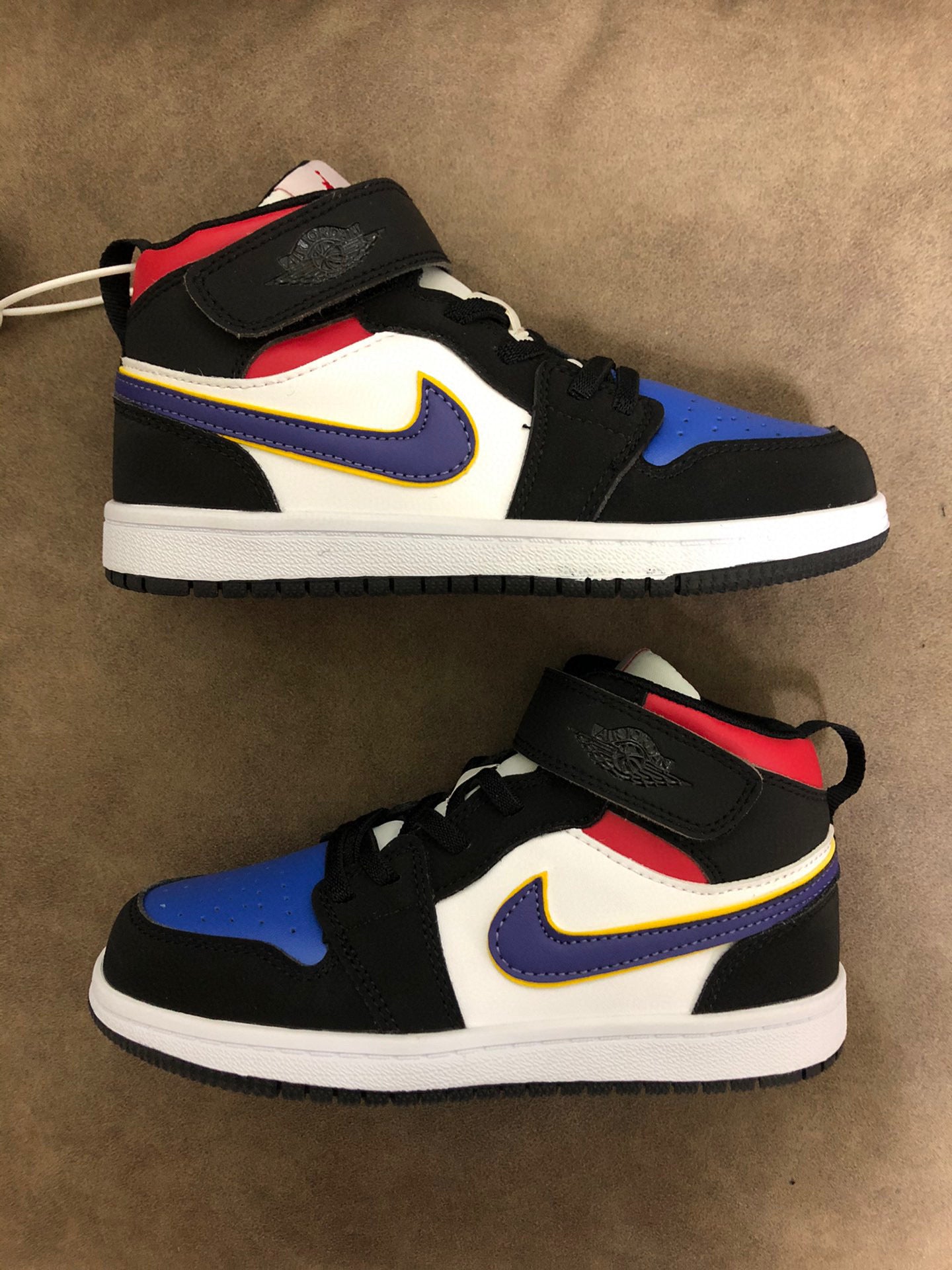 Joe's high-top Velcro children's shoes" white, black, blue"