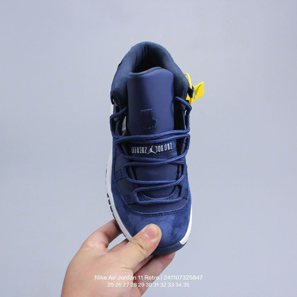 Joe 11 high-top high-quality children's shoes" basketball" Deep blue"