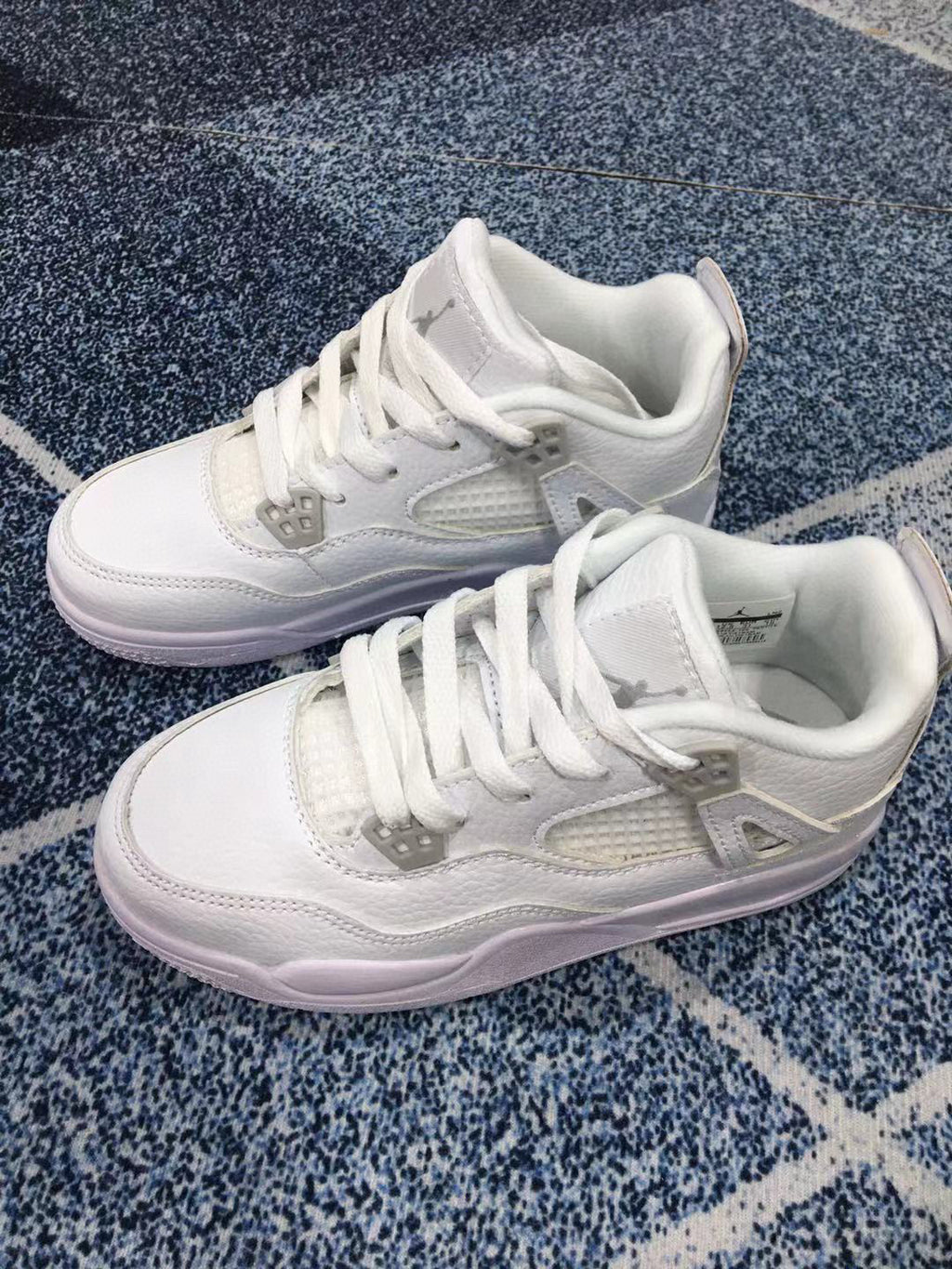 Jordan 4 children's sports shoes" white"