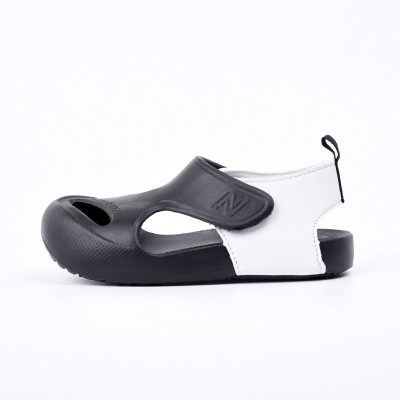 New NB closed toe sandals" white, black"