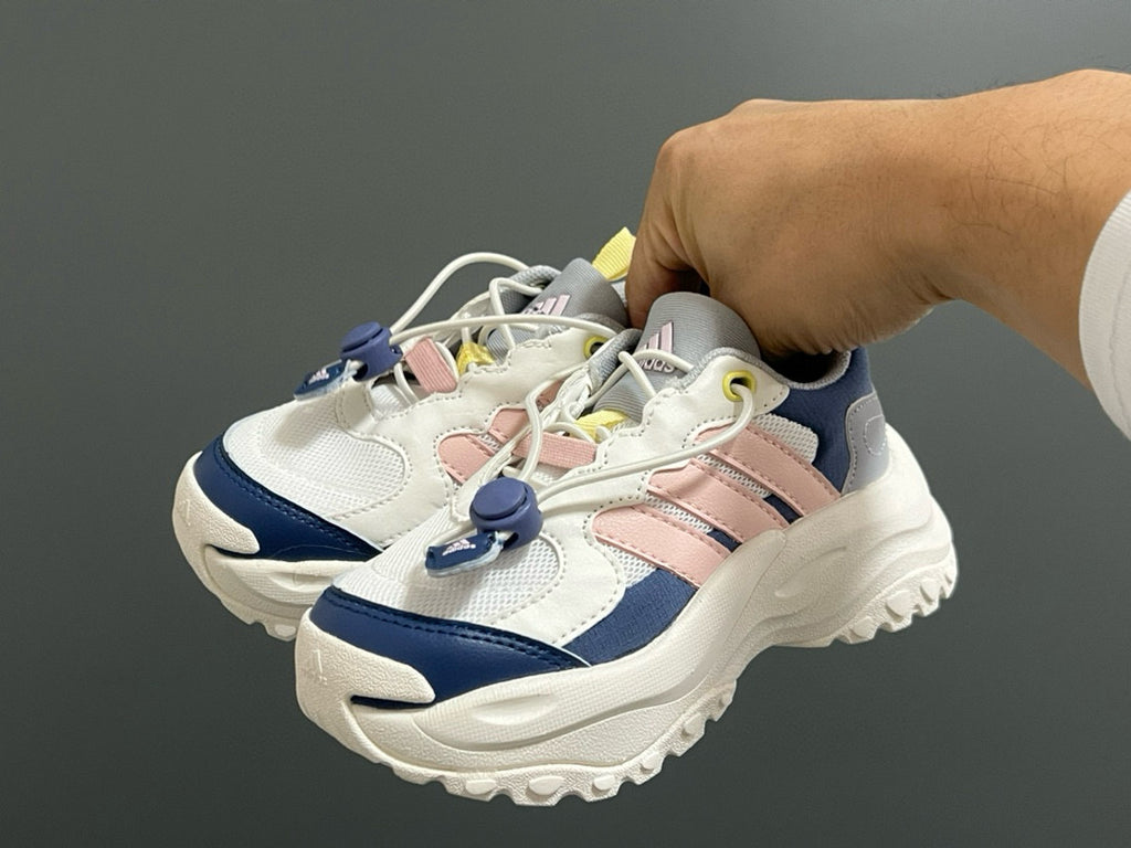 Adidas new elastic buckle children's shoes" white, pink, blue"