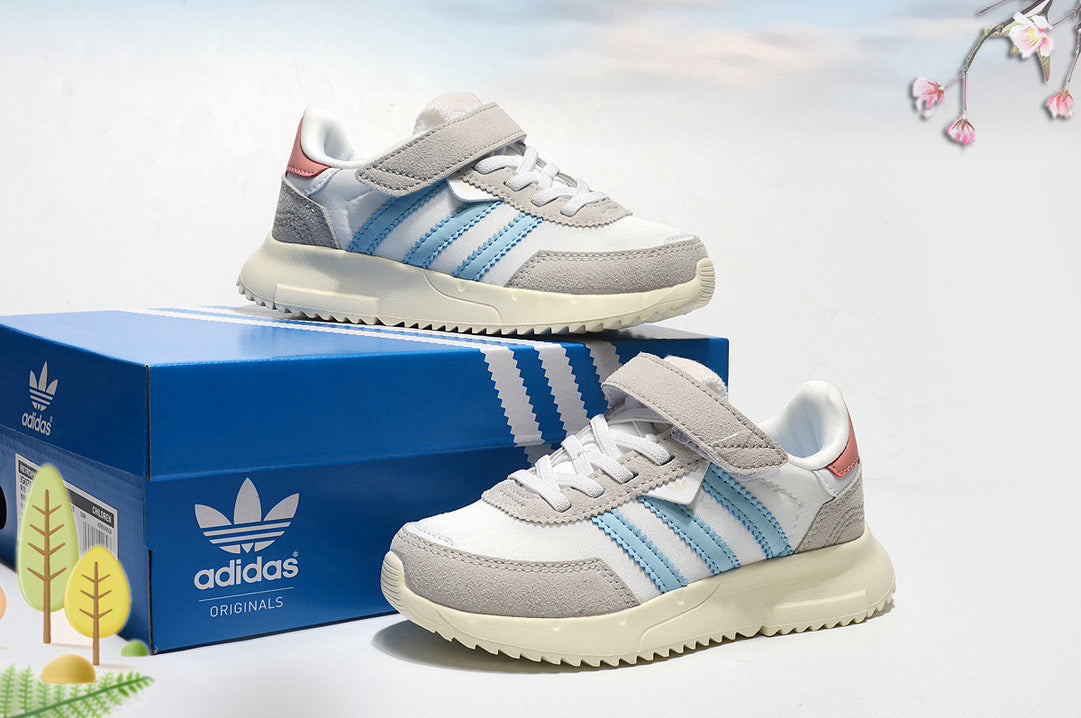 Adidas single buckle elastic band" white, gray, blue"