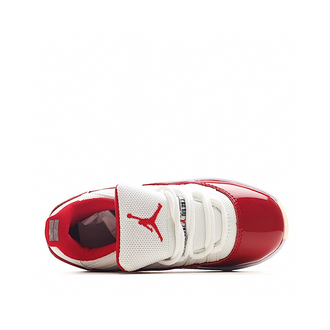 The classic AJ11 is back, mid-top" white, red"