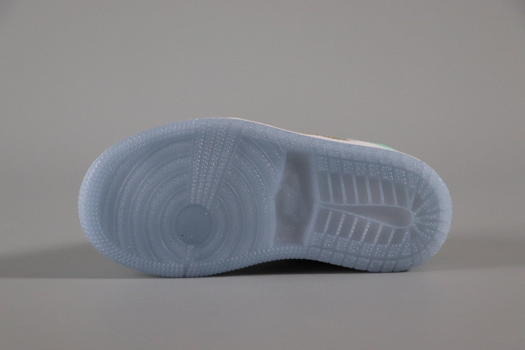 Jordan 1 Classic Kids Shoes" white, turquoise"