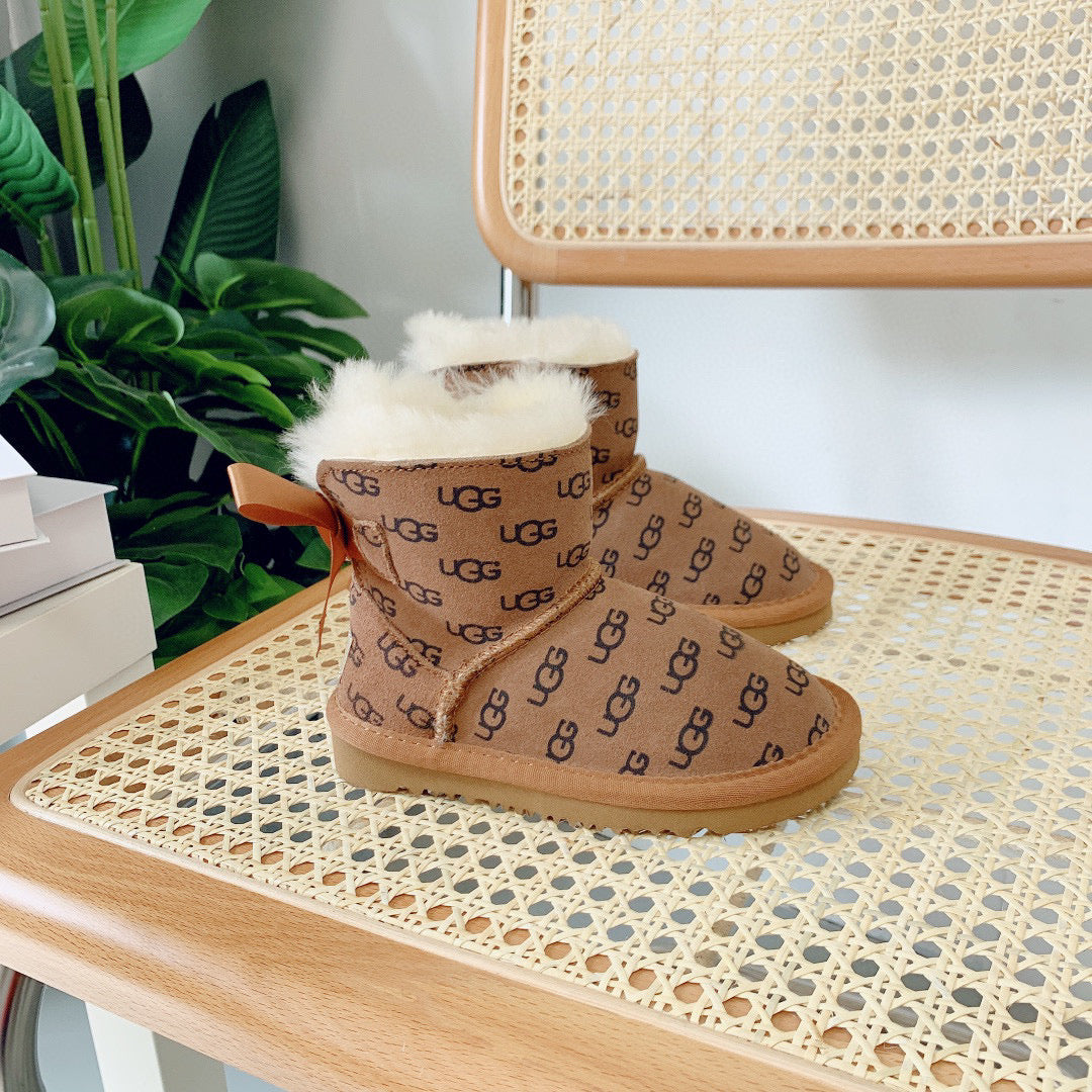 UGG co-branded wool integrated snow boots" brown"