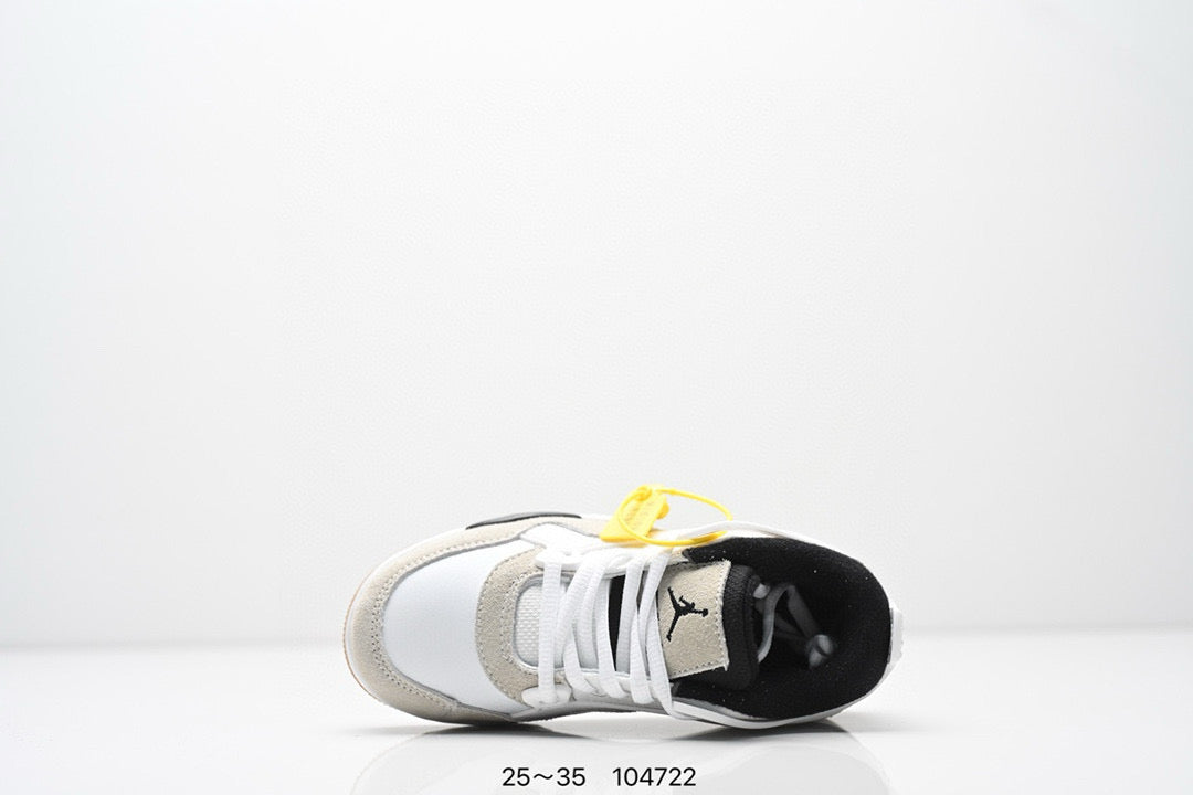 Jordan 4 low-top air cushion basketball shoes" white, black, gray"