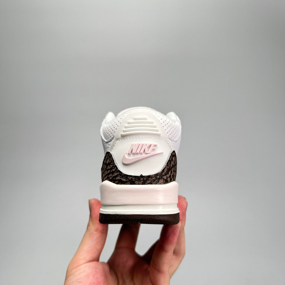 Jordan 3 children's shoes" white, dark brown"