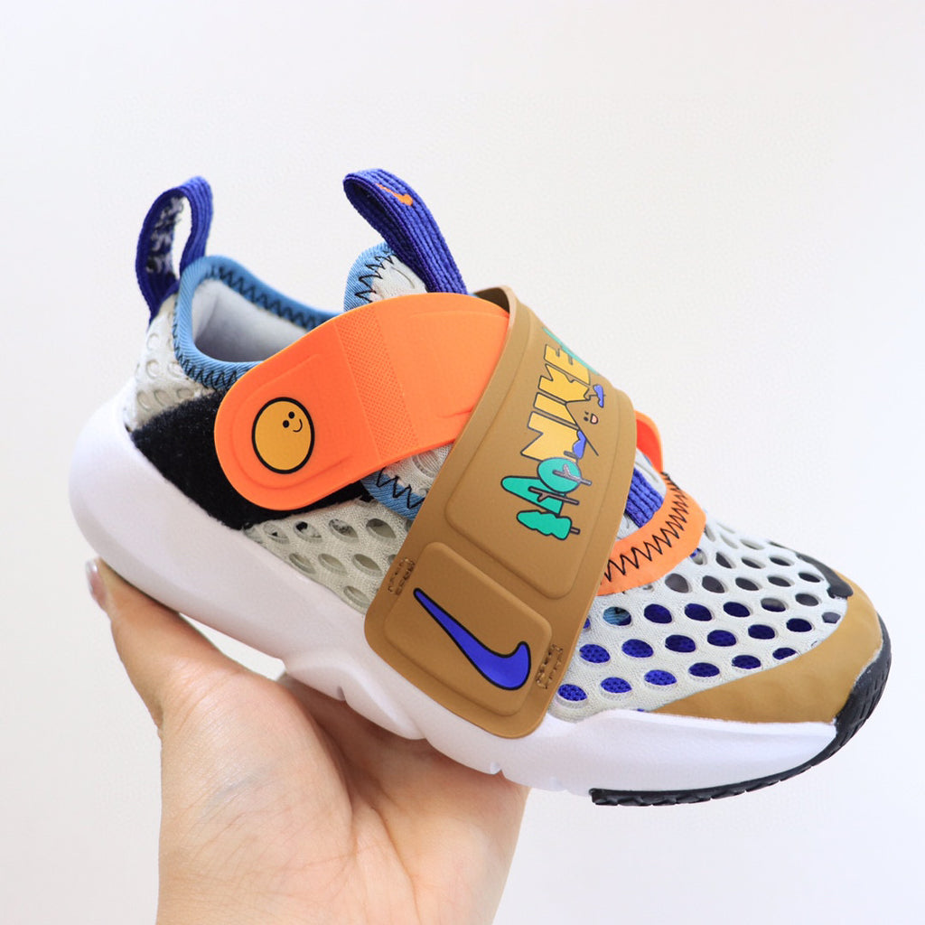 Nike Little UFO Large Mesh Velcro Children's Shoes" white, beige, orange"