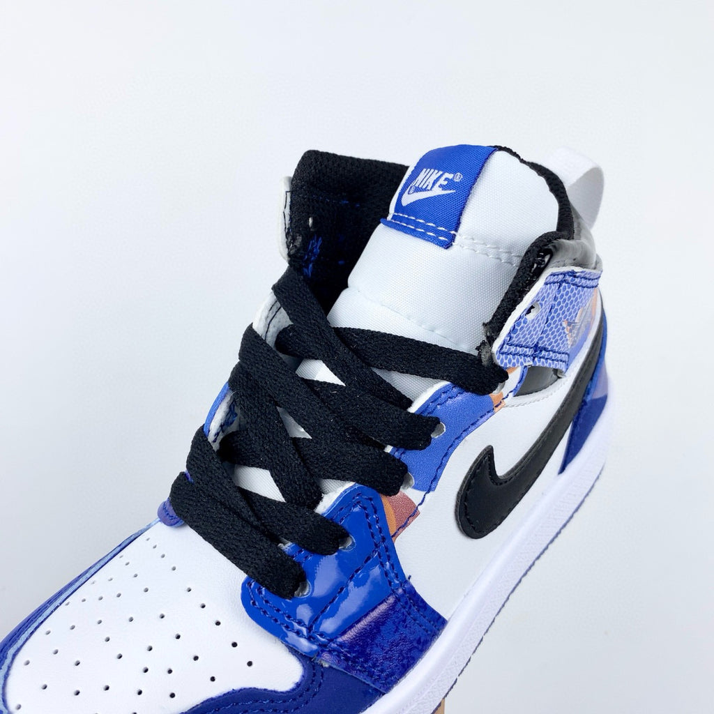 Joe 1 high top stitching" white, blue"