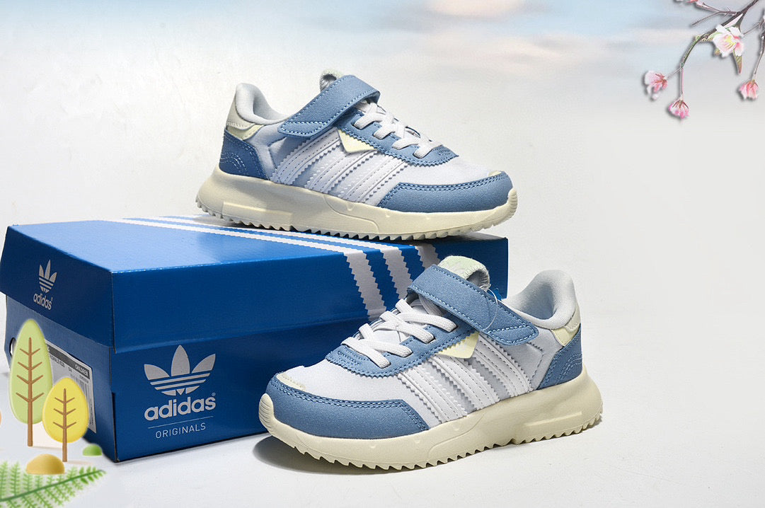 Adidas single buckle elastic band" white, blue"