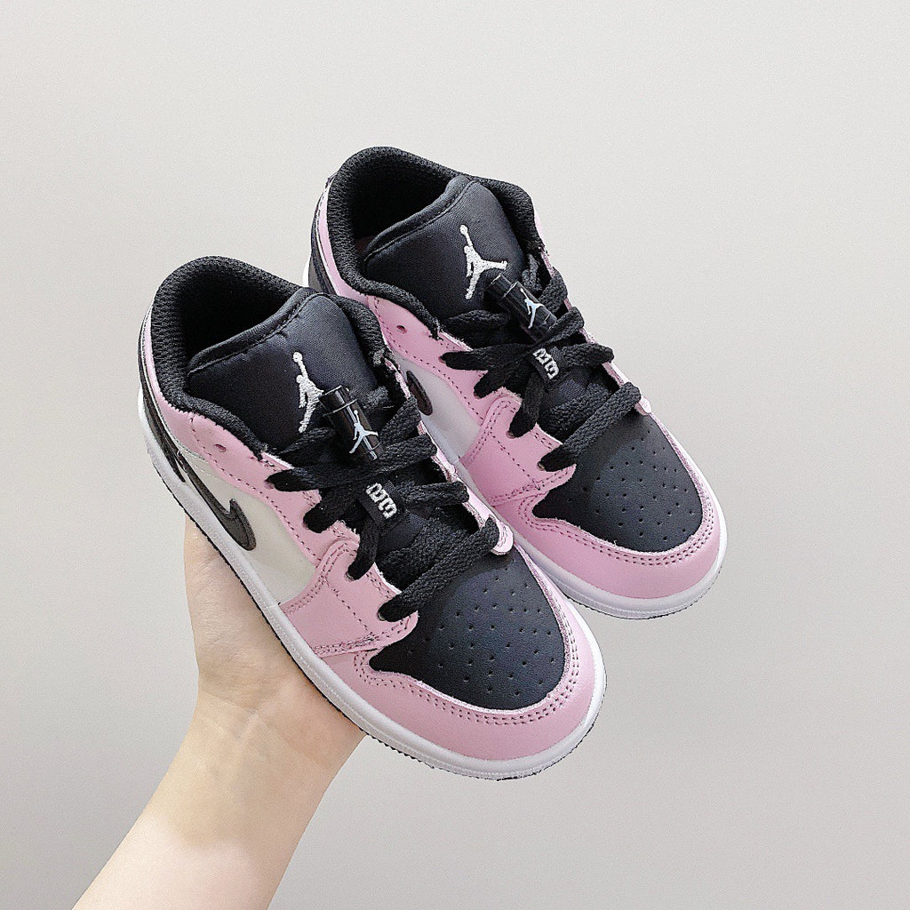 Joe 1 low-top elastic buckle parent-child shoes" white, pink, gray"