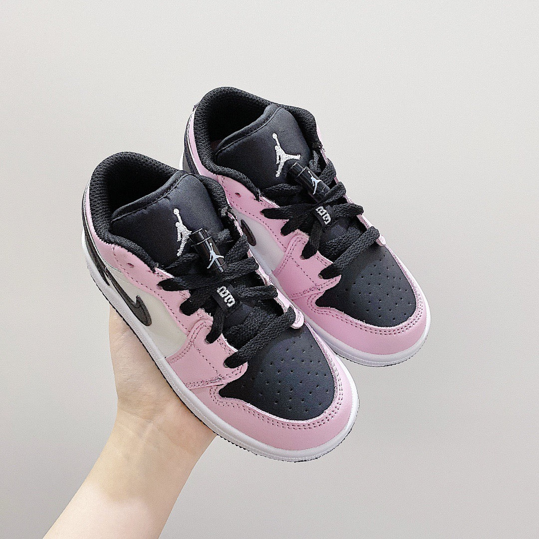 Joe 1 low-top elastic buckle parent-child shoes" white, pink, gray"