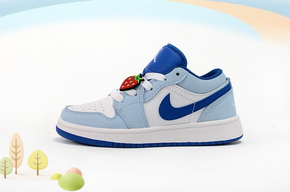 Jordan low-top first generation cartoon children's shoes" white, blue"