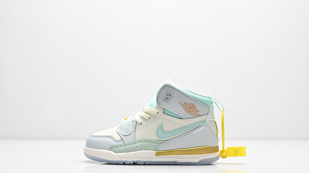 Jordan 312 children's shoes" light grey, off-white  & light , pastel mint green"