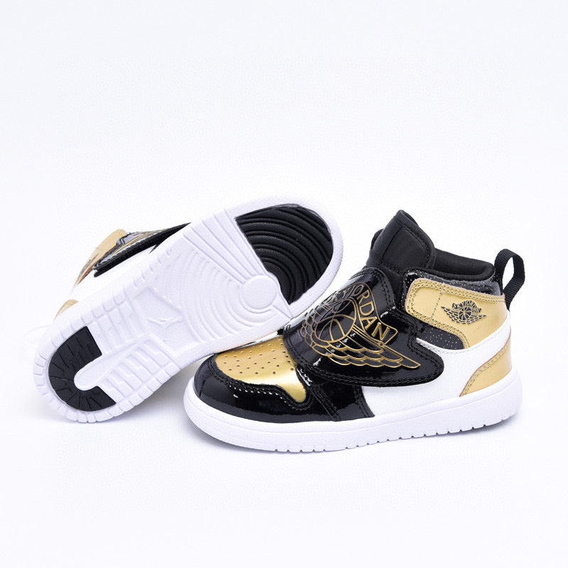 Jordan Wings Kids Shoes" white, black, gold"