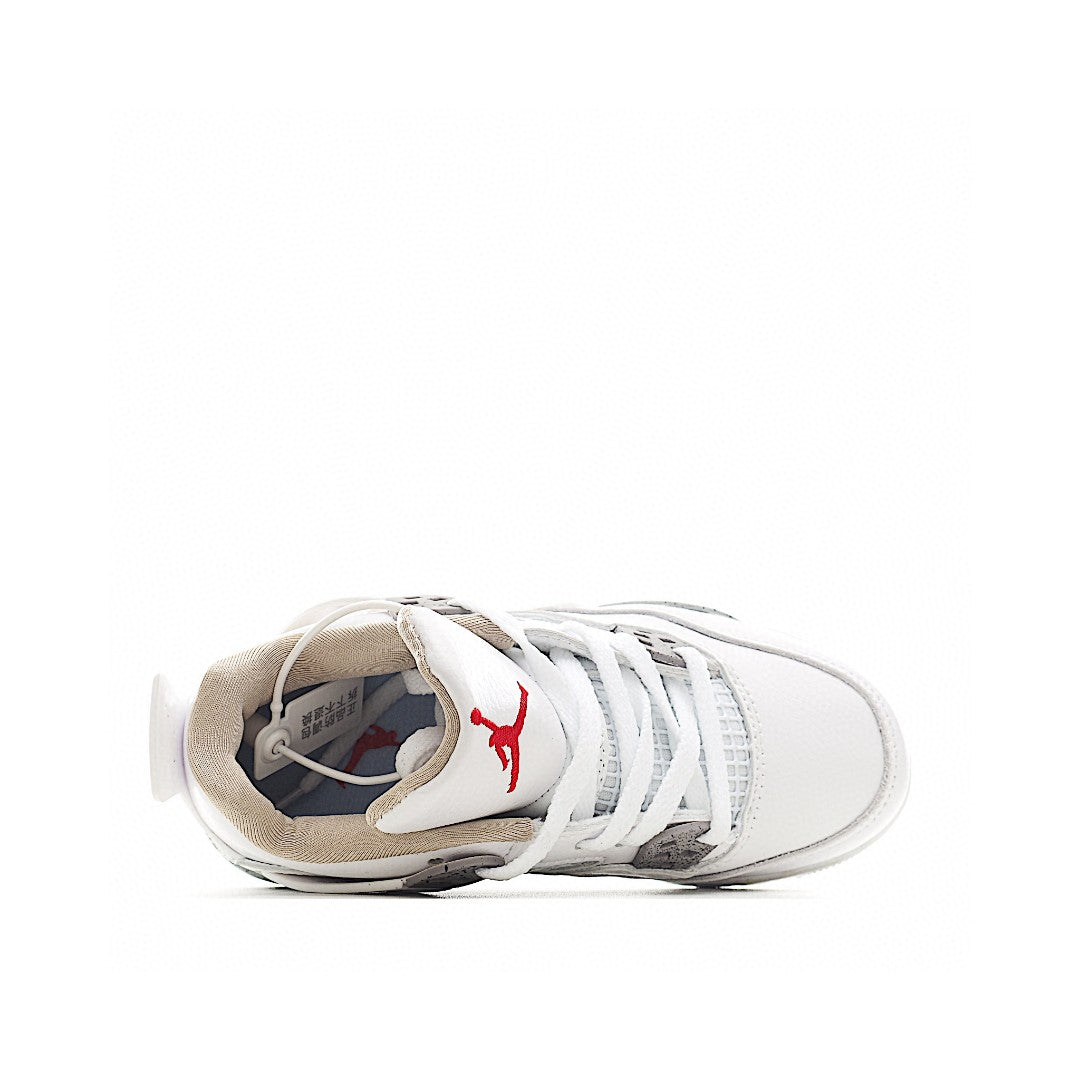 NK AJ 4th generation lace-up basketball air cushion children's shoes" white, gray"