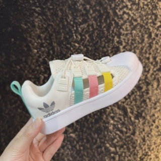 adidas shell toe sandals" white"