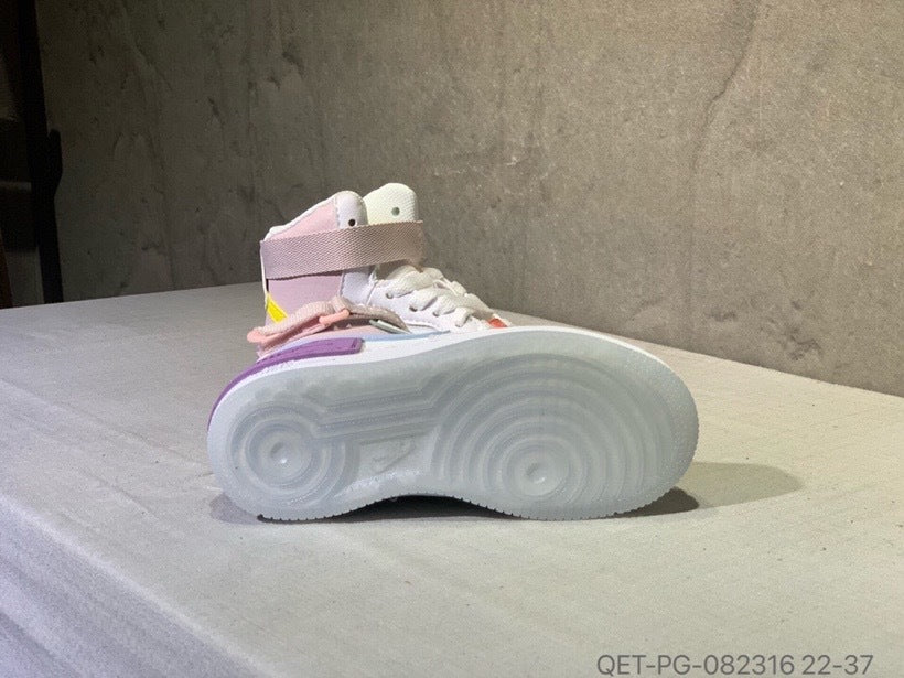 High-top Macaron Air Force" white, pink"