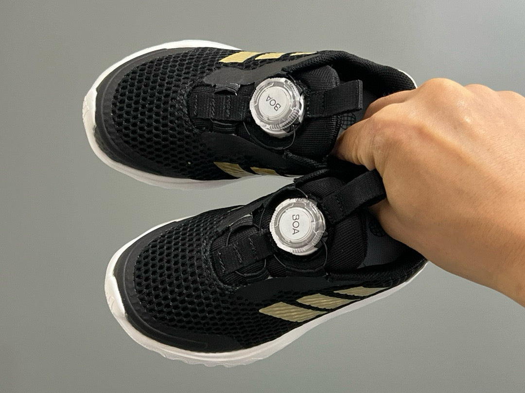 Adidas BOA lock 3 mesh shoes for children" black, gold"