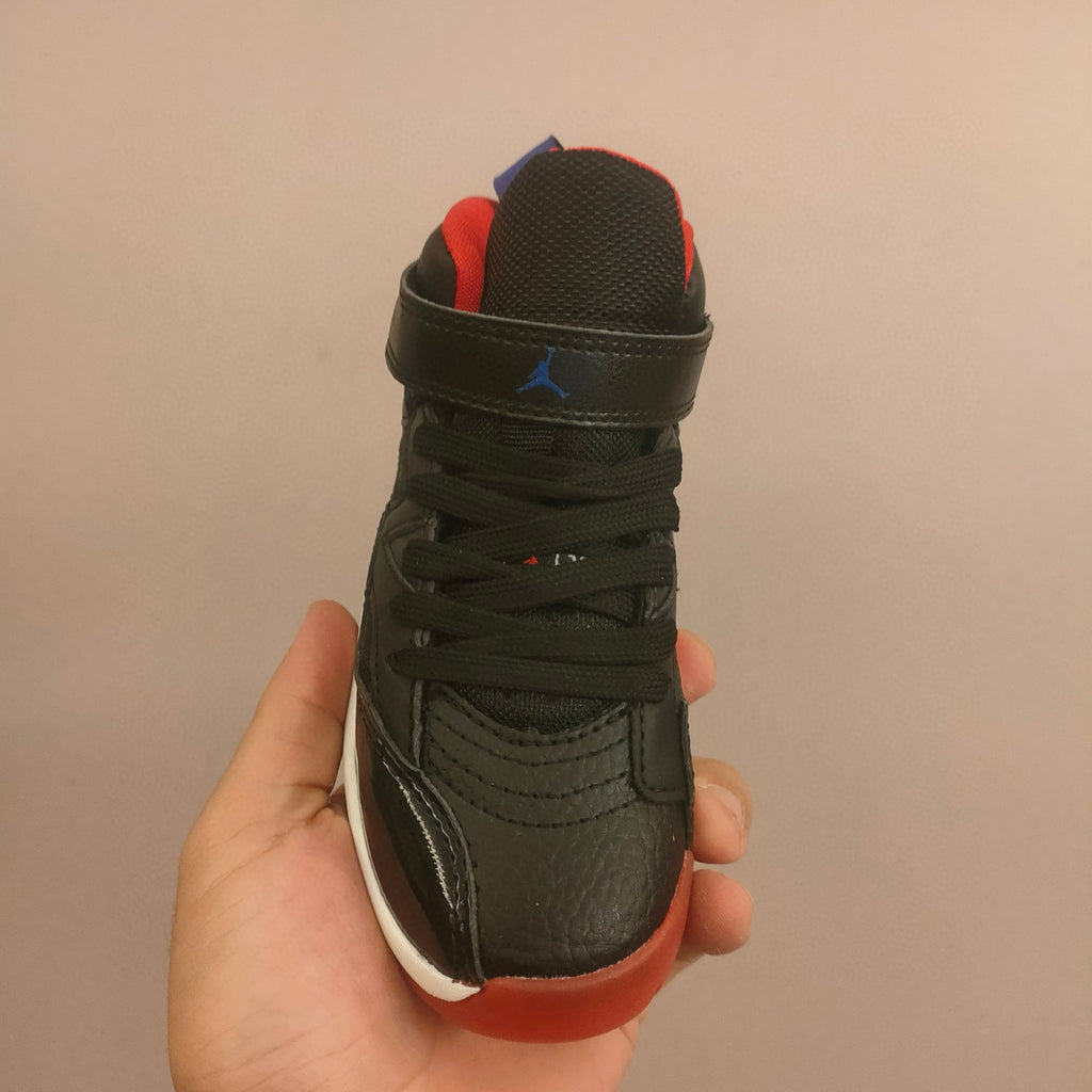 Jordan 612 single buckle children's shoes" black, orange"