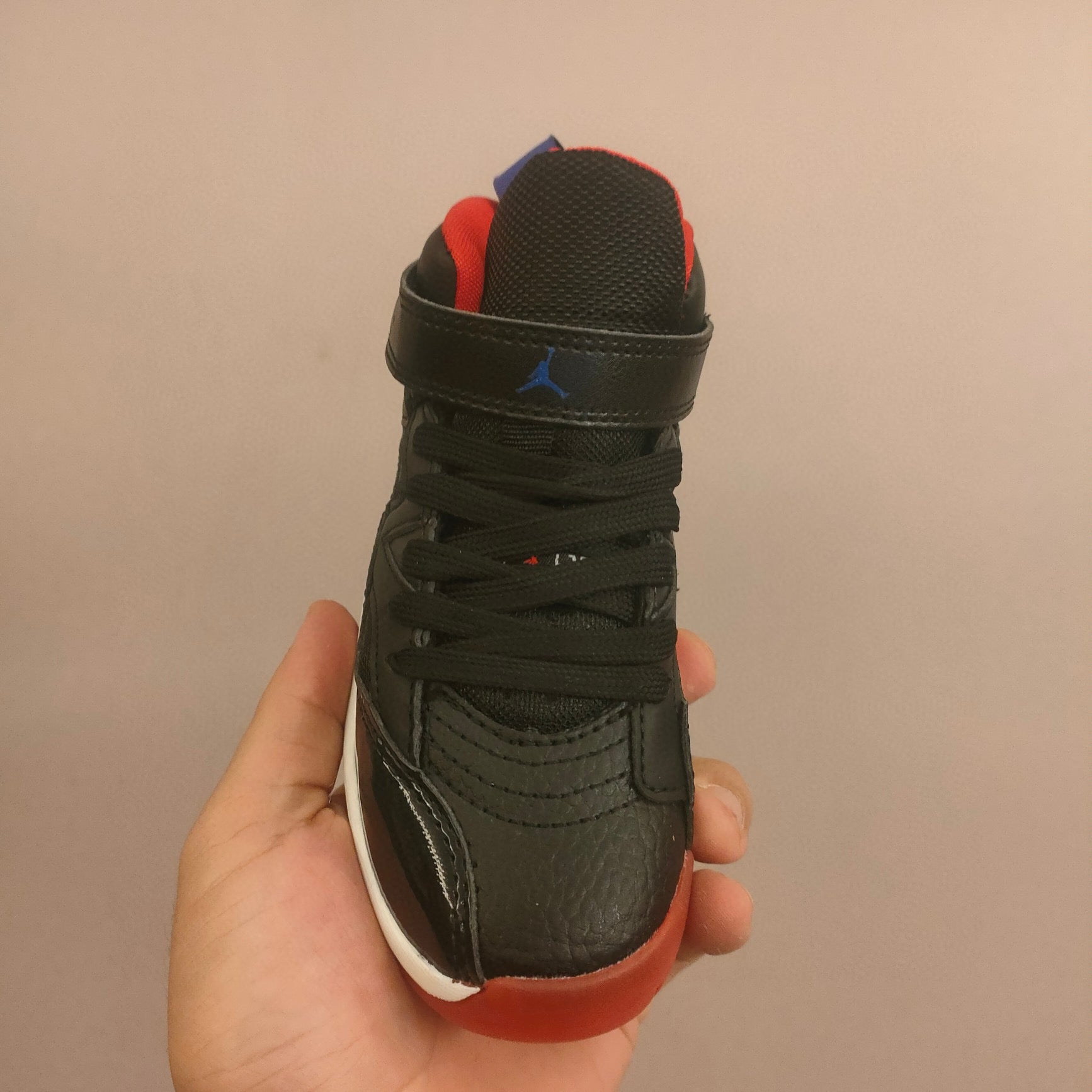 Jordan 612 single buckle children's shoes" black, orange"