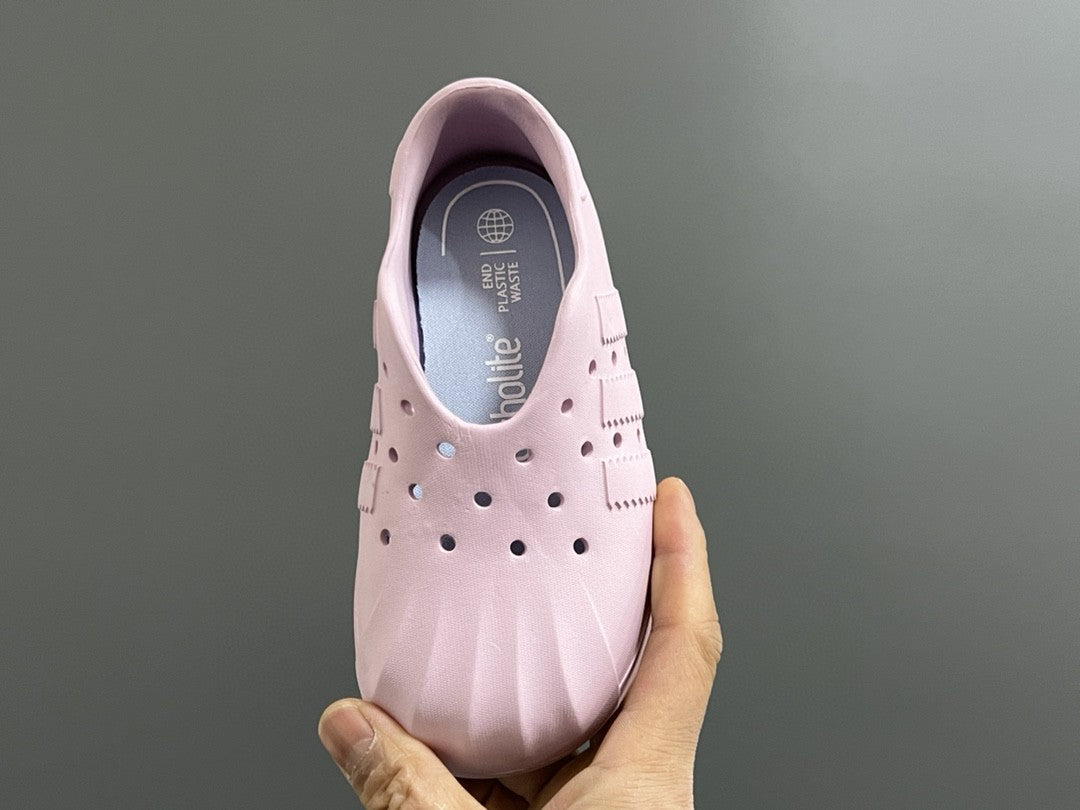 Soft shell hole slip-on sandals for children" light pink"