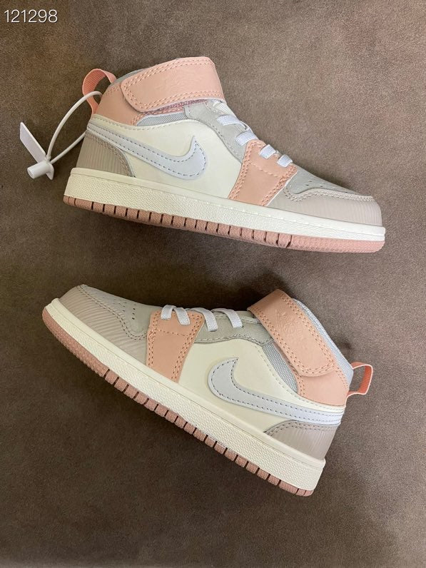 Joe's high-top Velcro children's shoes" light grey, peach"