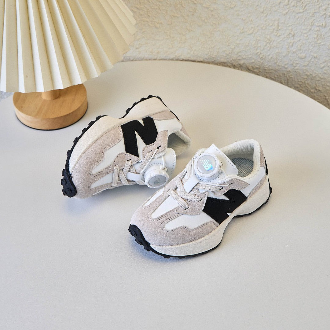 NB327 Rotating Buckle Waffle Gump Children's Shoes" gray, white"