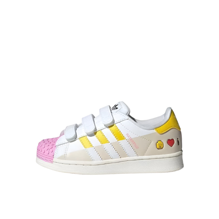 Adidas classic shell toe children's shoes" white, pink"