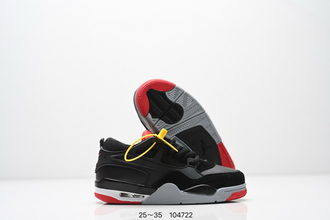 Jordan 4 low-top air cushion basketball shoes" black, gray"