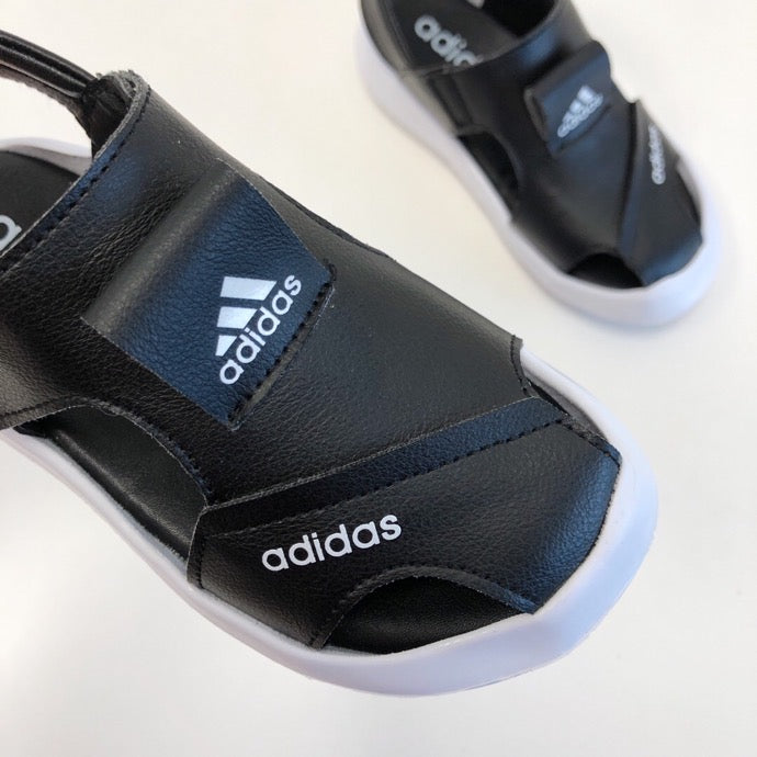 Adidas full leather bread head sandals" black"